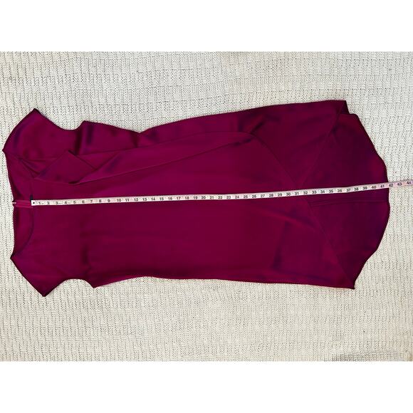 St John Liquid Satin Cap Sleeve Cocktail Dress Boysenberry 10 - Picture 10 of 10